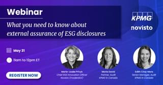 Webinar promotion photo. What you need ot know about external assurance of ESG Disclosures