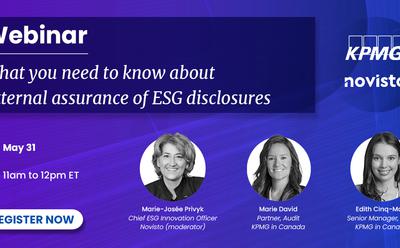 Webinar promotion photo. What you need ot know about external assurance of ESG Disclosures