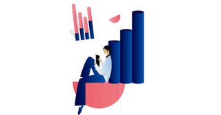 Illustration of person sitting on their phone