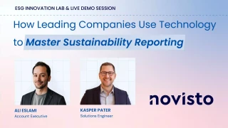 Banner for the webinar showing the speakers: Ali Eslami, account executive from Novisto, and Kasper Pater, solutions engineer from Novisto