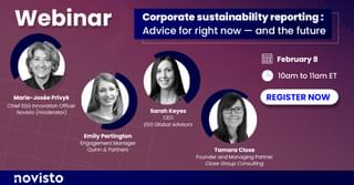 Speakers for the Webinar, Corporate Sustainability Reporting: Advice for right now and the future