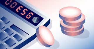 Illustration of calculator and coins