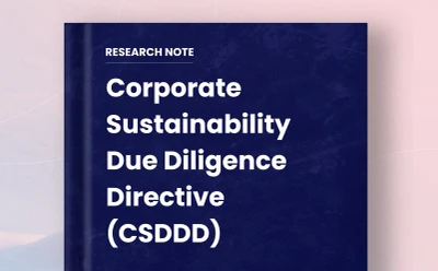 A book cover for the research note: corporate sustainability due diligence directive (CSDDD)