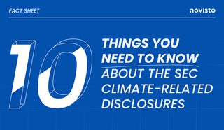 Visual with the title of the Factsheet "10 things you need to know about the SEC climate-related disclosures"