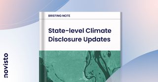 Briefing note cover. State-level Climate Disclosure updates.