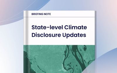 Briefing note cover. State-level Climate Disclosure updates.