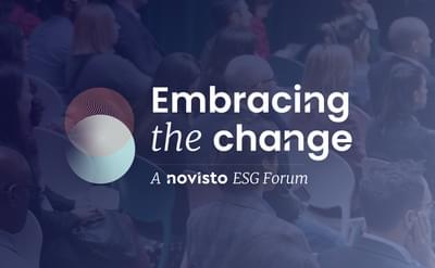 Text saying Embracing the Change - A Novisto ESG Forum